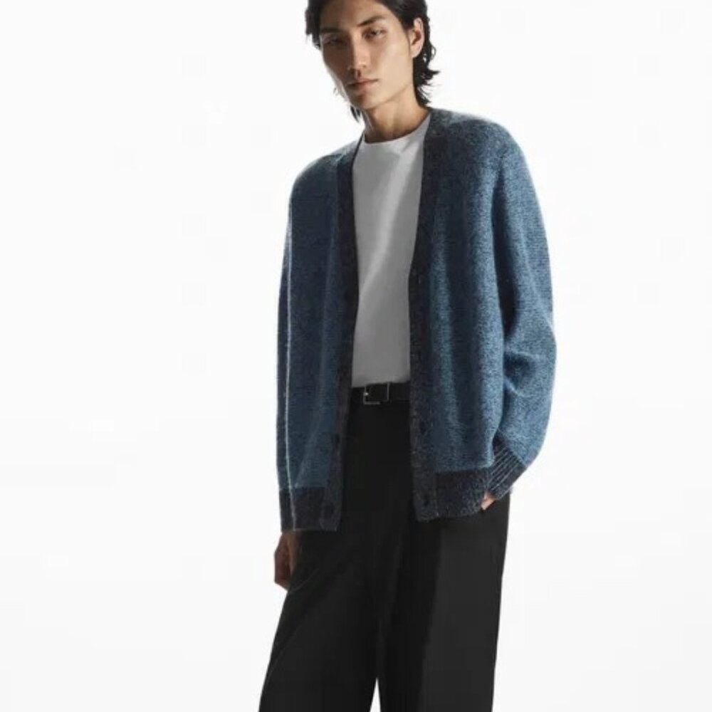 COS Relaxed-Fit Wool-Blend Cardigan - size medium